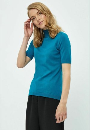 Desires DEEVIA SHORT SLEEVE KNIT PULLOVER - Camiseta básica - crystal teal