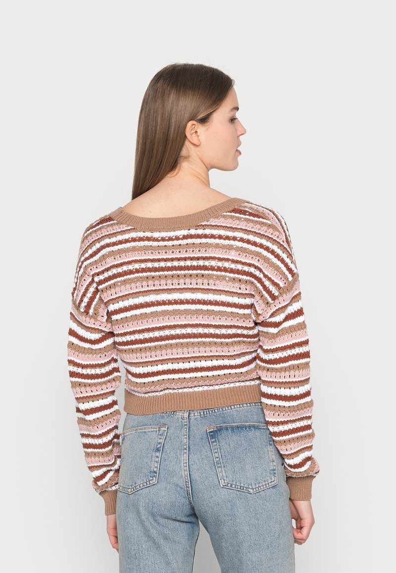Damen Strickjacken | Hollister Co. CARDI STRIPE Strickjacke multi stripe/braun - NM12730 Damen Strickjacken | Hollister Co. CARDI STRIPE Strickjacke multi stripe/braun - NM12730