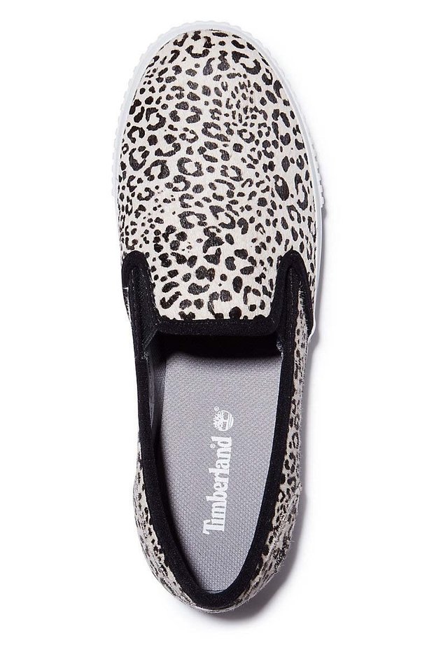Slipper - black and white leopard