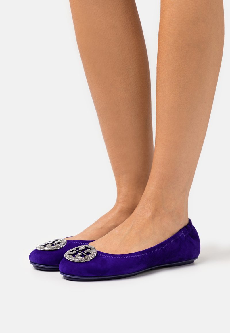 Tory Burch Minnie Travel Ballet Pave Ballet Pumps Deep Purple Dark