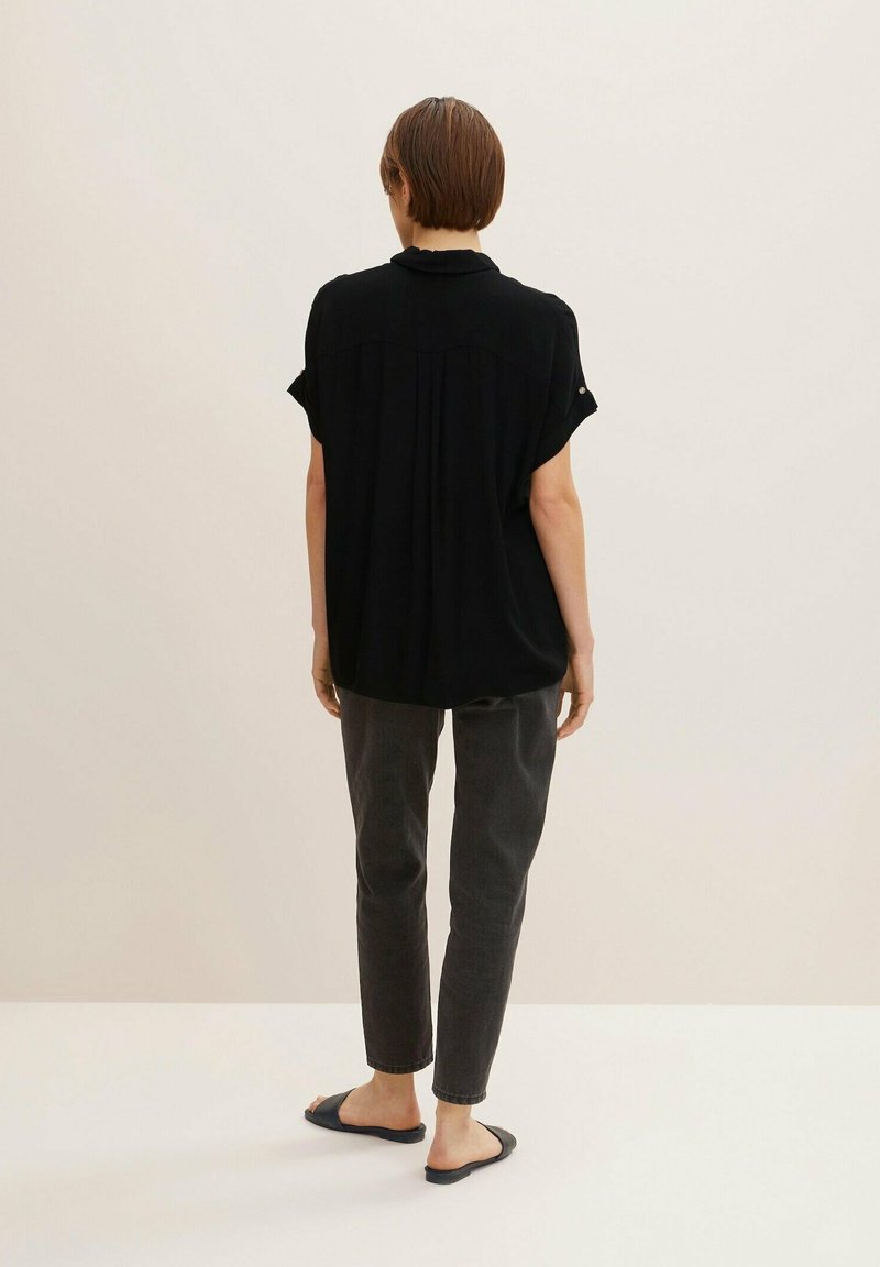 Damen Hemdblusen | TOM TAILOR MIT FIXIERTEM ÄRMELAUFSCHLAG Hemdbluse deep black/schwarz - ET93886 Damen Hemdblusen | TOM TAILOR MIT FIXIERTEM ÄRMELAUFSCHLAG Hemdbluse deep black/schwarz - ET93886