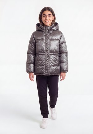 ONLY GIRLS, KOGBERGA SHINY PUFFER - Vinterjakke - dark silver-coloured