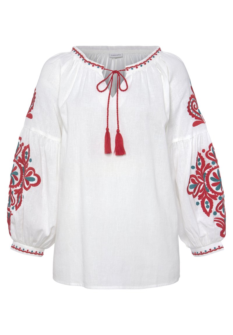 Sheego Klassische Bluse Tunika Langarm