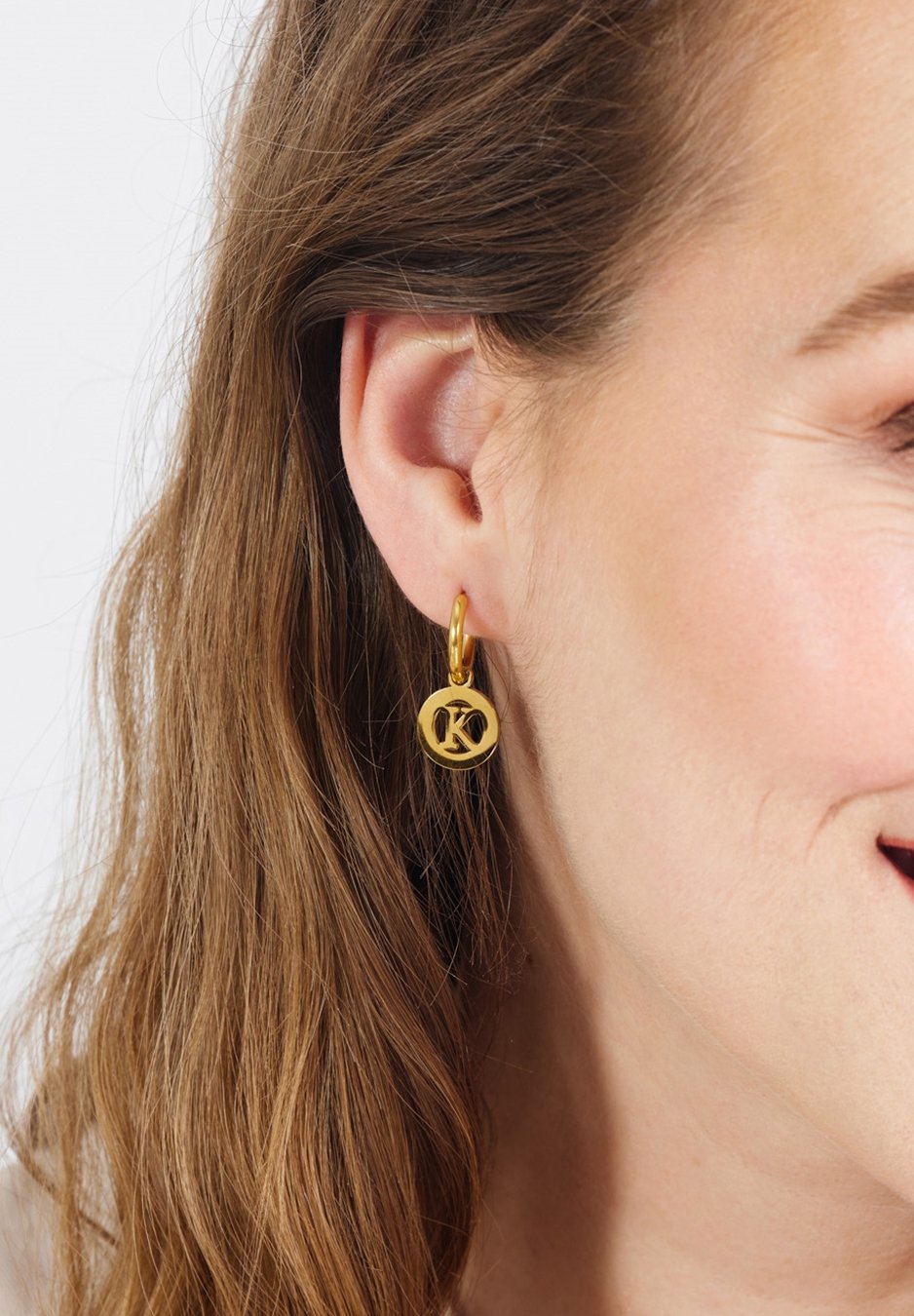 Lucardi LETTER K Earrings K/gold-coloured Zalando
