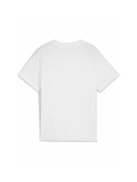 Bílý bavlněný tričko s uvolněným střihem, krátkými raglánovými rukávy a kulatým výstřihem. Hladký povrch, minimalistický design, žádné viditelné detaily.