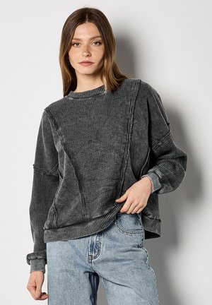 WAFFLE PANEL - Sweatshirt - dark grey-charcoal