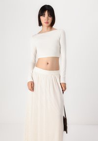 ONLY ONLIVY MAXI SKIRT - Gonna lunga - whitecap gray/silver foil