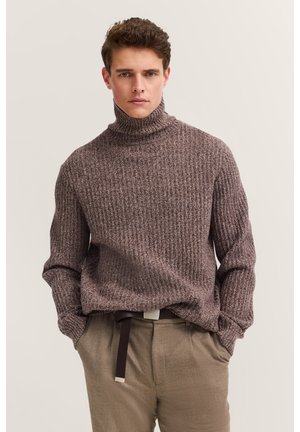 ROLLKRAGEN GROB - Strickpullover - braun