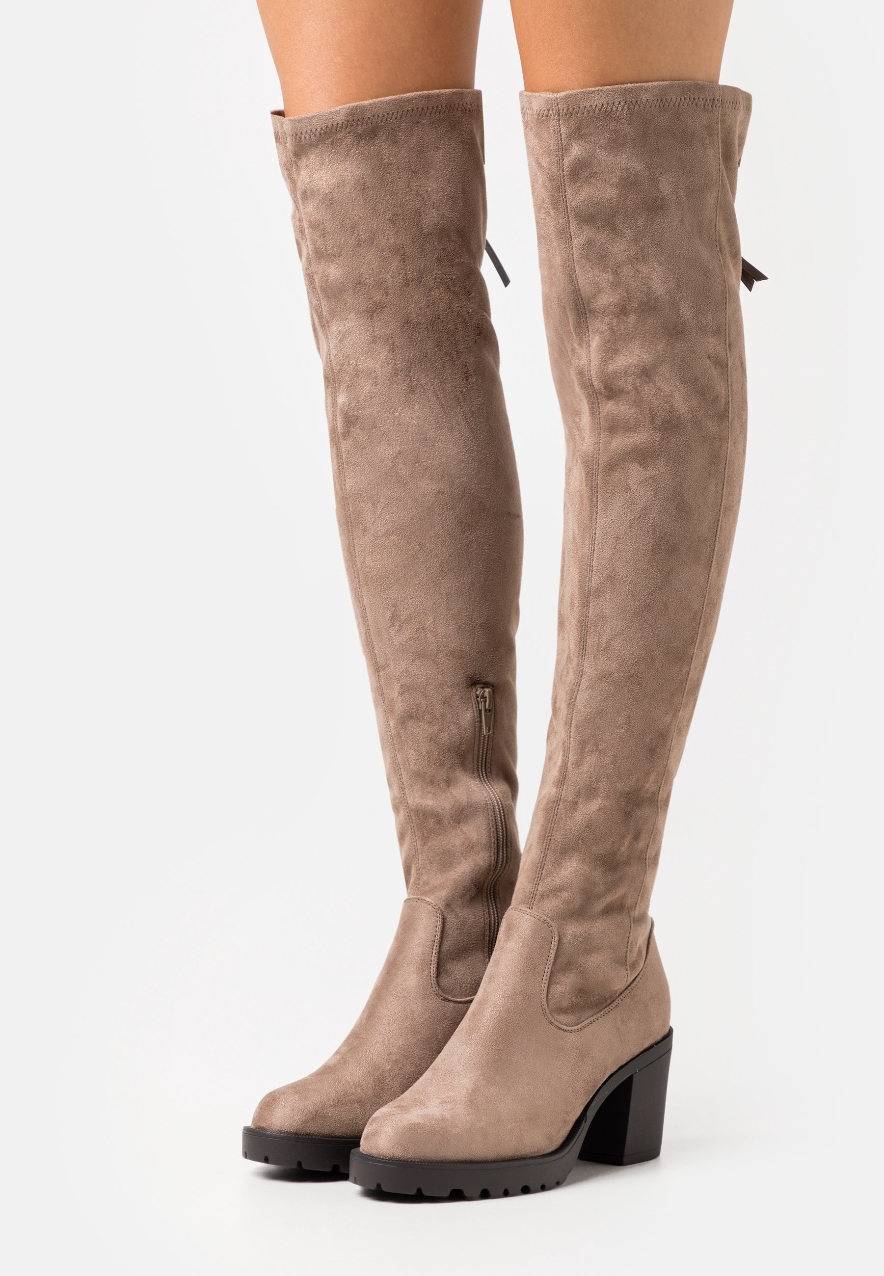 Anna Field Overknees Beige Damen Overknee Stiefel Beige Anna Field