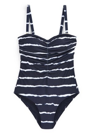 TUMMY CONTROL RUCHED BANDEAU STANDARD - Uimapuku - navy tie dye