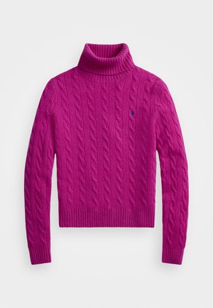 Polo Ralph Lauren WOOL CASHMERE CABLE ROLL NECK JUMPER - Neule - carmine pink