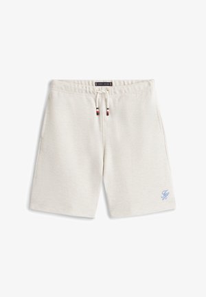 Tommy Hilfiger, LOGO EMBROIDERY JERSEY TWILL SHORTS - Short - ecru