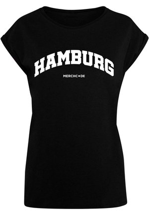 HAMBURG WORDING  - Trükipildiga T-särk - black
