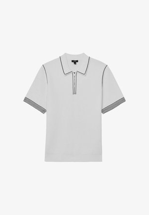 Reiss, REGULAR FIT - MASON STITCH-DETAIL HALF-ZIP POLO SHIRT . - Pikeepaita - white