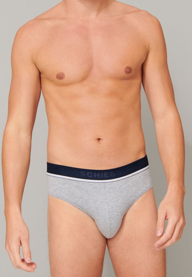 Schiesser MIT KOMFORTBUND 3 PACK - Slip - schwarz /schwarz /grau melange