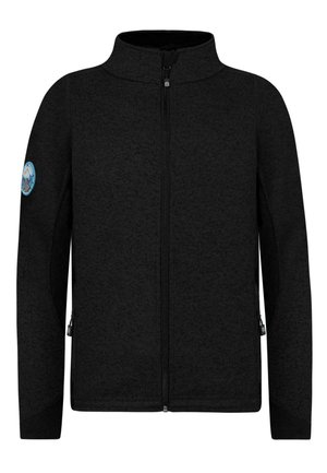 KNITTED JACKET STRICKJACKE FLEECEJACKE - Übergangsjacke - schwarz