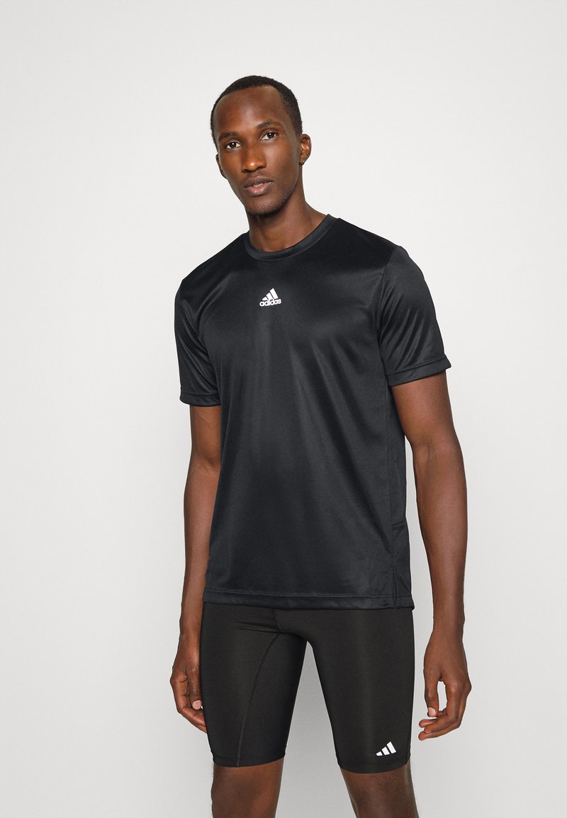 adidas Performance HIIT TEE Sports Tshirt black/impact yellow