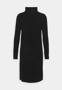 pure cashmere TURTLE NECK DRESS - Obleka/pulover - black