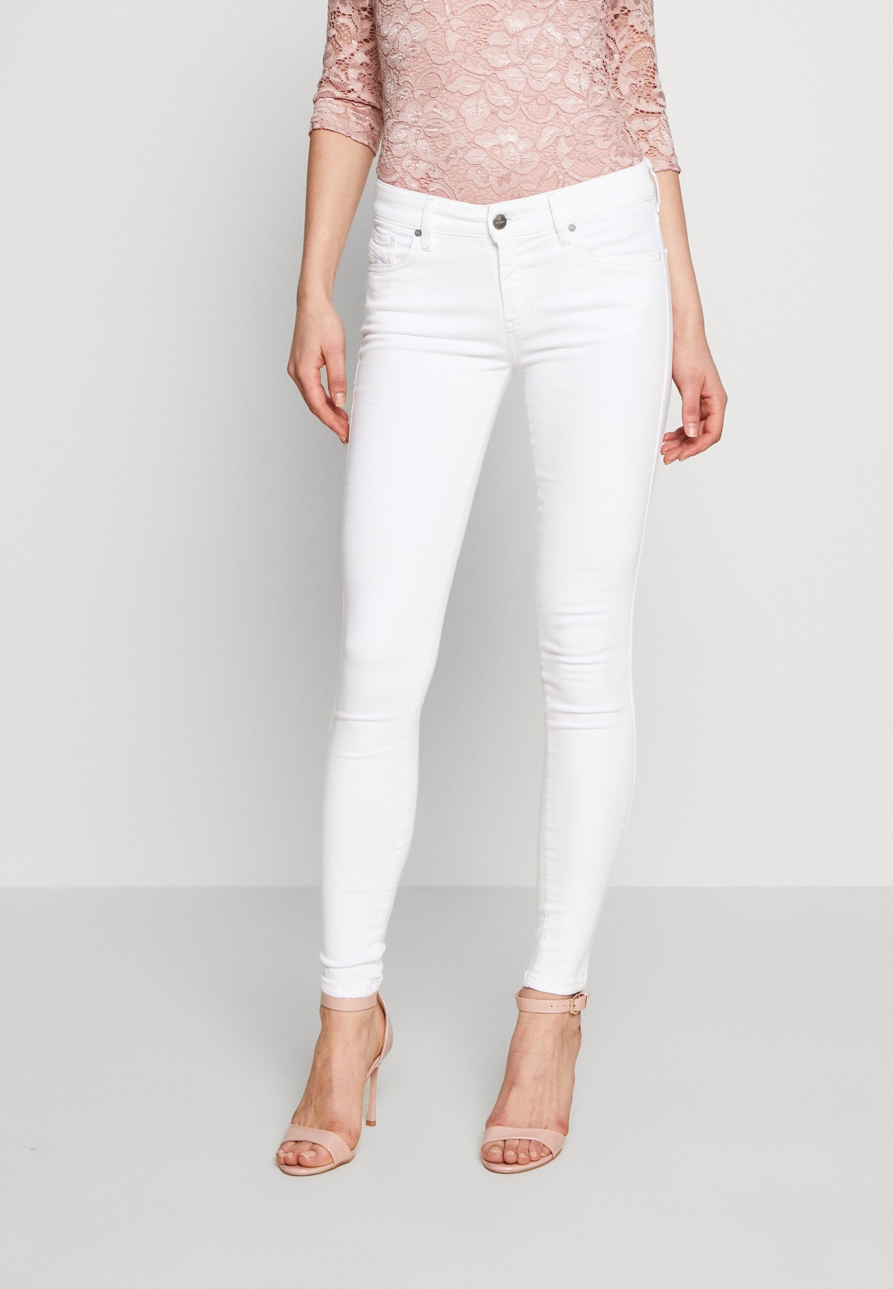 Diesel SLANDY - Jeans Skinny Fit - white/white denim - Zalando.ch
