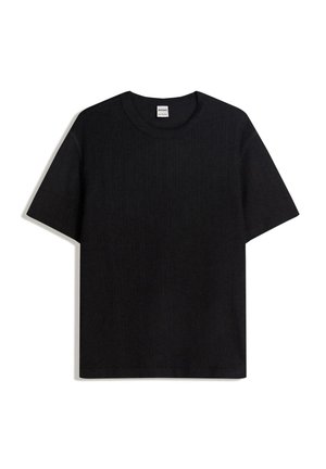 TEXTURED SHORT SLEEVE - Navadna majica - black