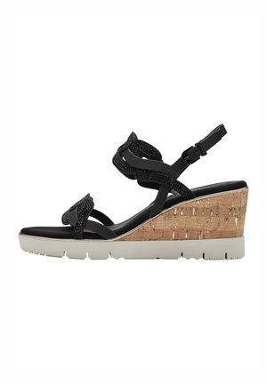 Sandalen met plateauzool - black