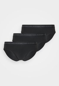 Slip in cotone nero, confezione da tre. Dotati di una cintura ampia con il logo "MICHAEL KORS". Tessuto liscio e design a taglio classico.