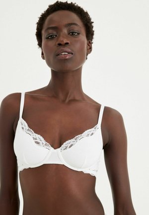 COTTON NON-PAD UNDERWIRED BALCONY BRA - Merevítős melltartó - white