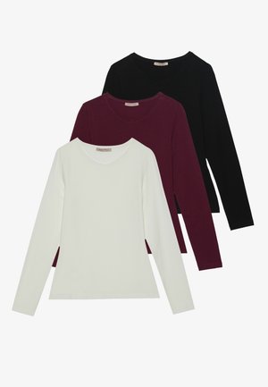 3 PACK - Langarmshirt - black/bordeaux/white