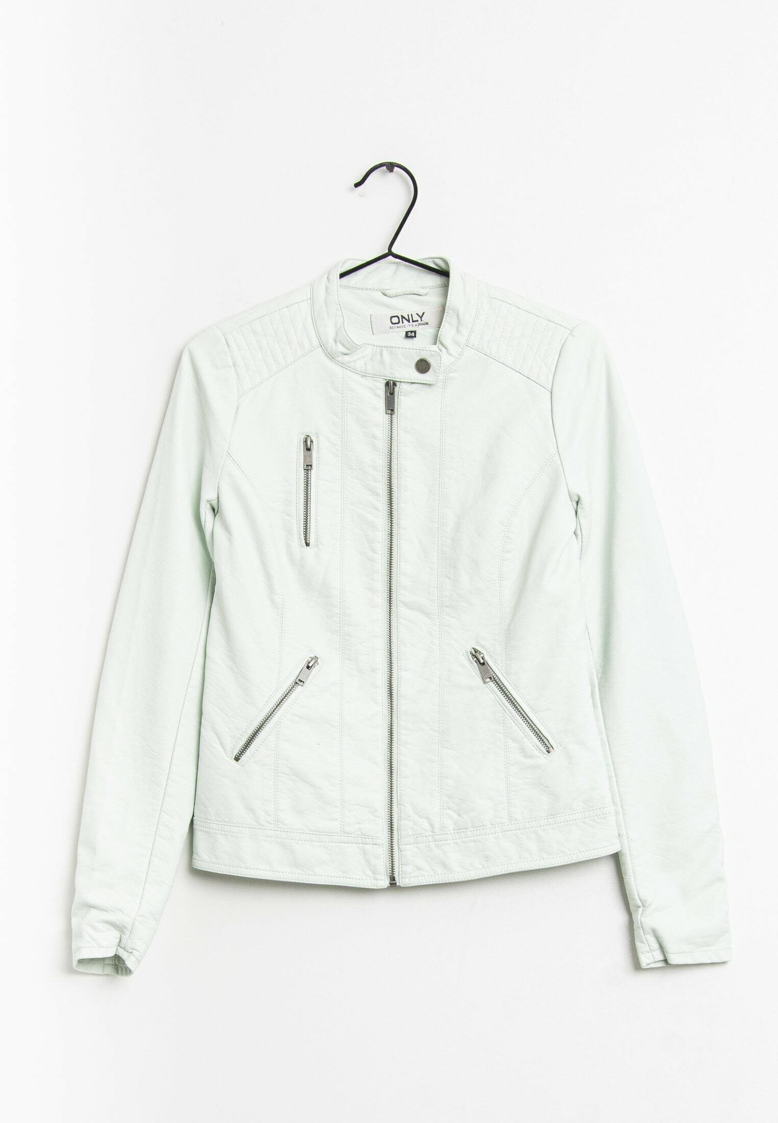 forever 21 white leather jacket