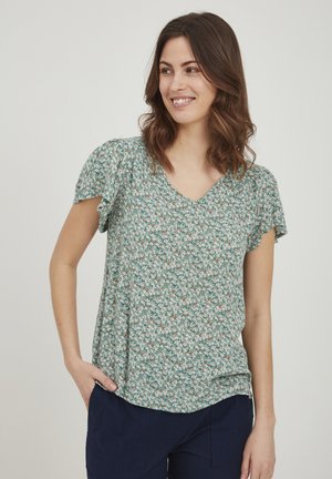 Fransa FRALCRINKLE 4 BLOUSE - Blusa - clover green mix