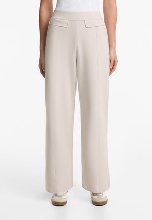 OYSHO NEOPRENE-EFFECT BOOTCUT - Pantalon classique - stone