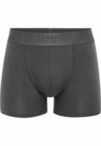 Herren Boxerbriefs aus dunkelgrauem Baumwollmix mit elastischem Bund, auf dem "Resteröds" eingeprägt ist. Sanfte Textur mit Doppelnaht.