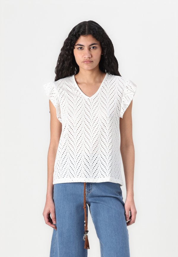 ONLSMILLA V NECK - Basic T-shirt - cloud dancer