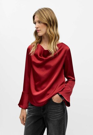 WASSERFALLAUSSCHNITT - Langarmshirt - karanda red