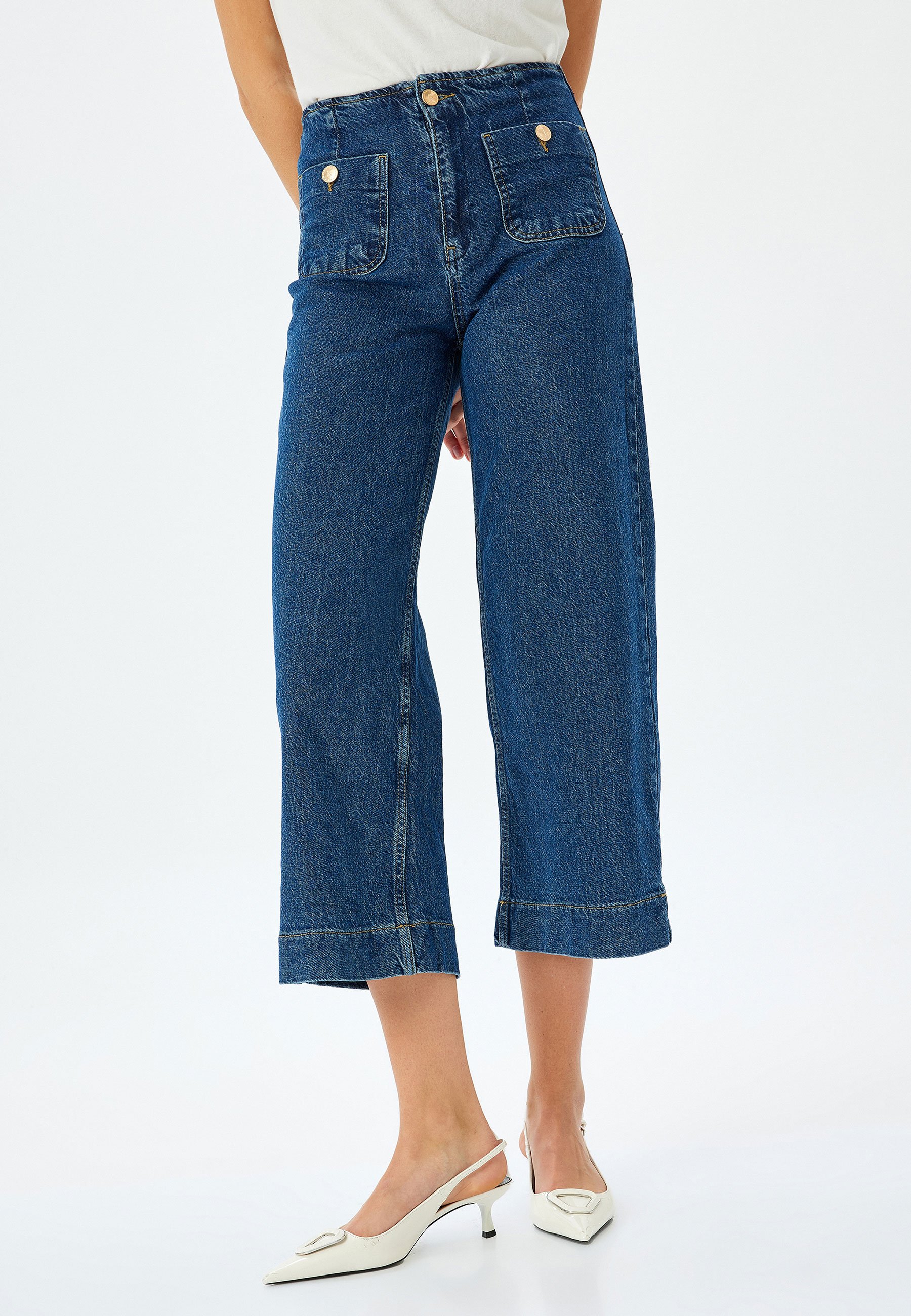 Koton Jean Shorts With Suspender Cotton, Blanc (000), 12-18 Mois - 11