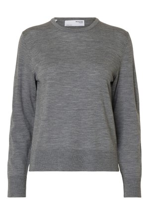 Selected, SLFTHEA - Svetr - medium grey melange