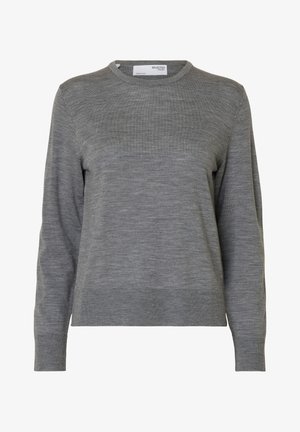 Selected, SLFTHEA - Svetr - medium grey melange