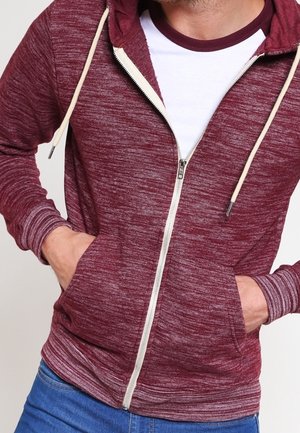 Mikina na zip - mottled bordeaux