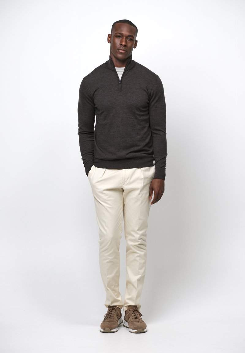 PROFUOMO THE MERINO HALF ZIP - Strickpullover - dark brown
