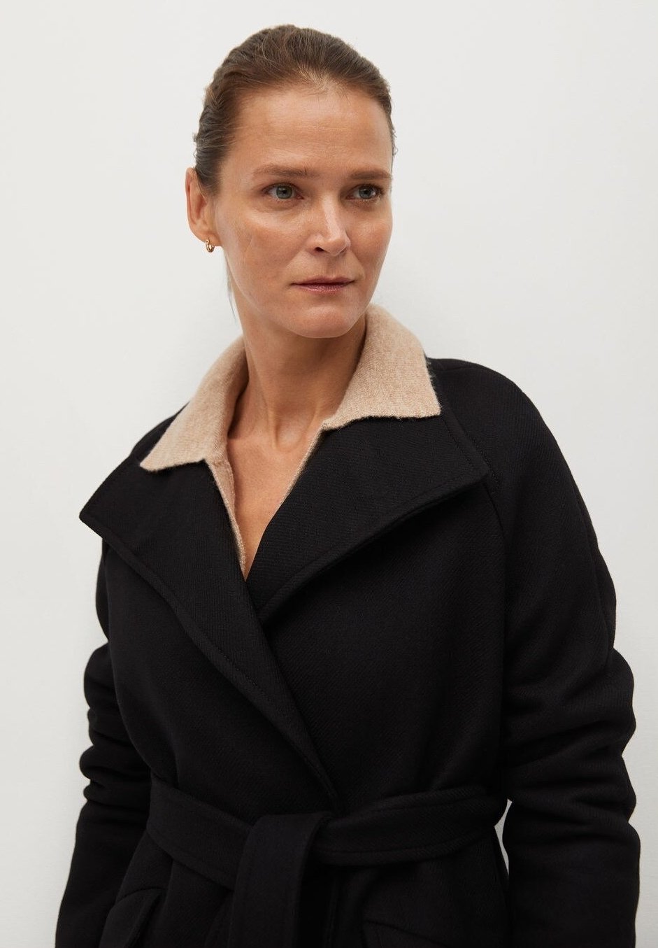 mango venus coat black