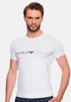 Emporio Armani EAGLE - Camiseta estampada - white