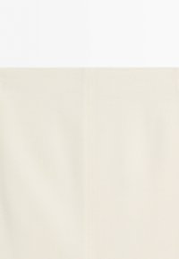White short-sleeve cotton shirt with a front chest pocket and button-down collar.