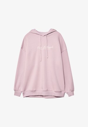 Roza Oversized kapuca s špagicami in sprednjim kengurujskim žepom. Opremljena z belim vezenjem besedila "East Midlands Nottingham Club".