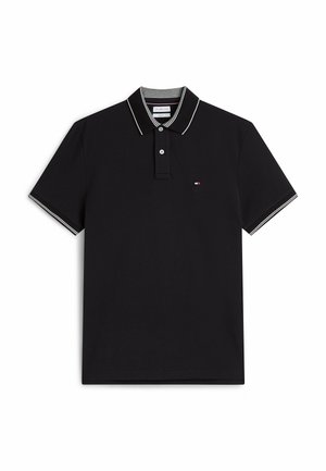 Tommy Hilfiger, TOMMY HILFIGER HERITAGE REGULAR FIT STRIPE TRIM POLO SHIRT - Poloshirt - black