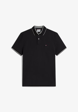 Tommy Hilfiger, TOMMY HILFIGER HERITAGE REGULAR FIT STRIPE TRIM POLO SHIRT - Poloshirt - black