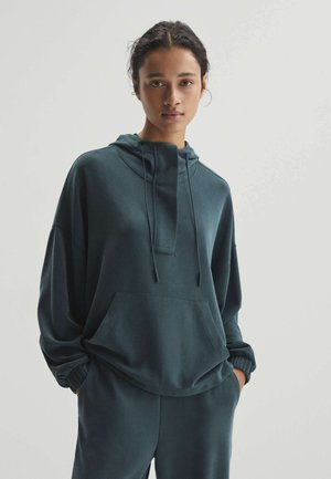 MIT REISSVERSCHLUSS - Hoodie - dark green