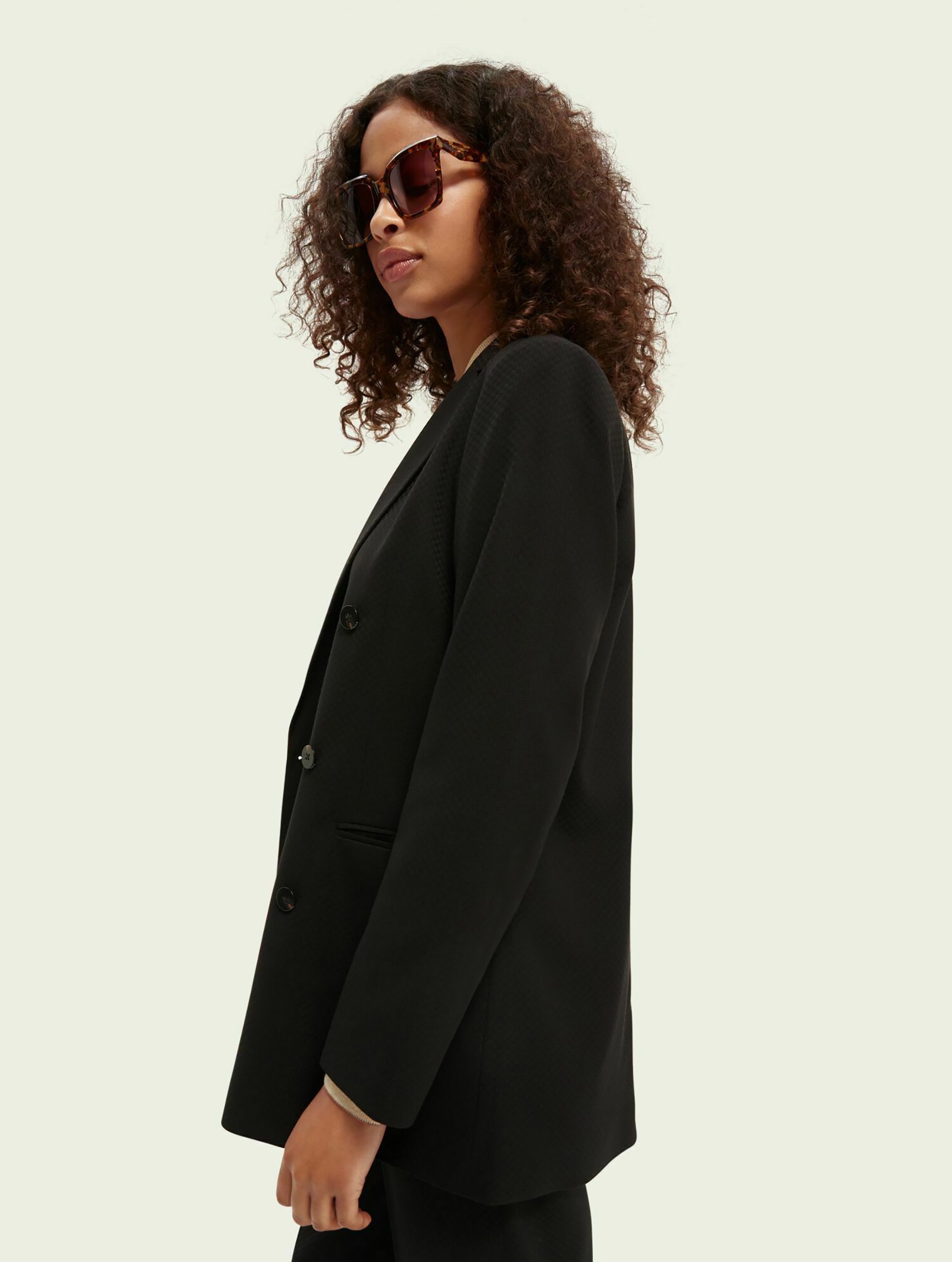 ladies black double breasted blazer