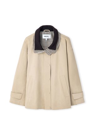 Ipekyol, IPEKYOL COAT CONTRASTING KNIT COLLAR JACKET - Chaqueta de entretiempo - natural