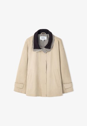 Ipekyol, IPEKYOL COAT CONTRASTING KNIT COLLAR JACKET - Chaqueta de entretiempo - natural