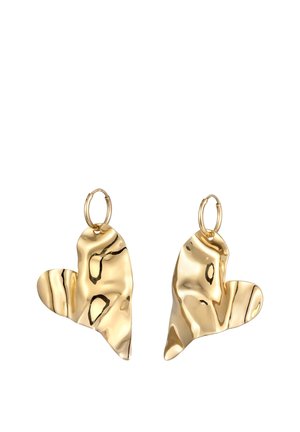 DAINTY STRUCTURED HEART - Øreringe - gold-coloured